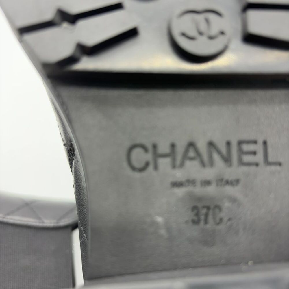CHANEL Leather Chelsea Ankle Boots with Patent Cap Toe - Picture 7 of 7